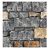 Cheap Natural Cutting Black with Rust Limestone Split Rock Loose Wall Stone Tiles in China